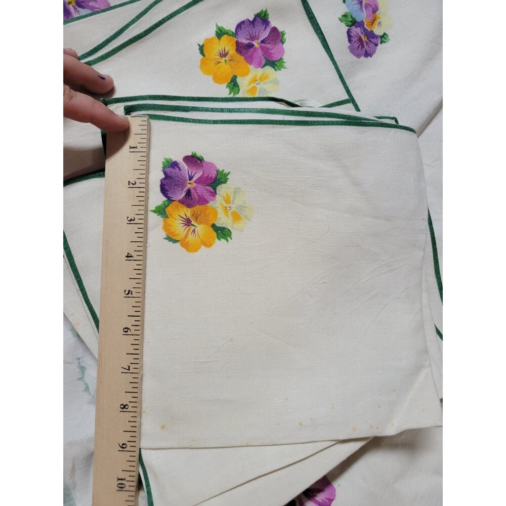 Vintage Peony Floral Tablecloth Cover W Napkins Linens Retro Antique - Picture 5 of 8